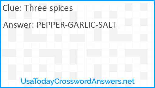 Three spices Answer