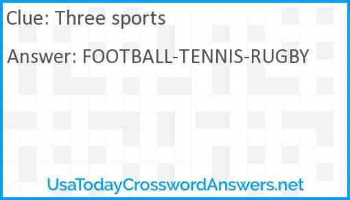Three sports Answer