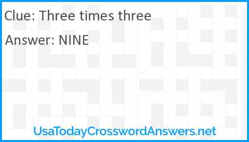 Three times three Answer