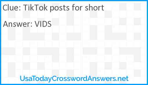 TikTok posts for short Answer
