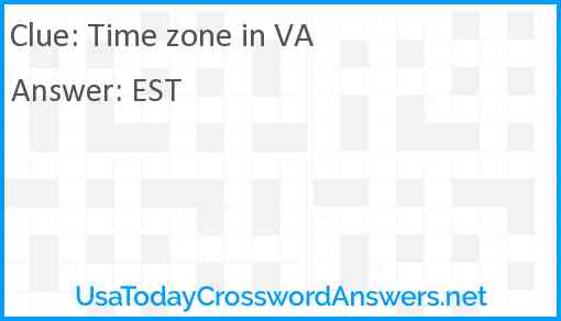 Time zone in VA Answer
