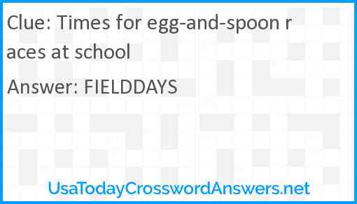 Times for egg-and-spoon races at school Answer