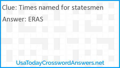 Times named for statesmen Answer