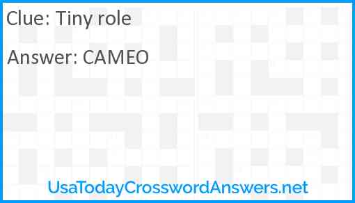 Tiny role Answer