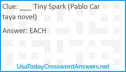 ___ Tiny Spark (Pablo Cartaya novel) Answer