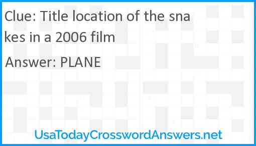 Title location of the snakes in a 2006 film Answer