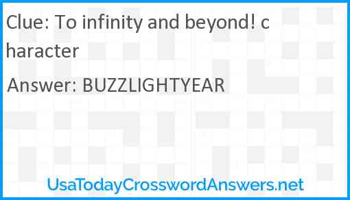To infinity and beyond! character Answer