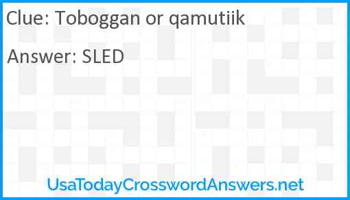Toboggan or qamutiik Answer