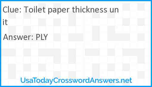 Toilet paper thickness unit Answer