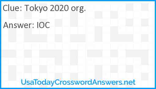 Tokyo 2020 org. Answer