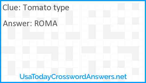Tomato type Answer