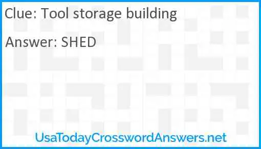 Tool storage building Answer