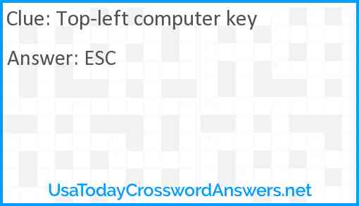 Top-left computer key Answer