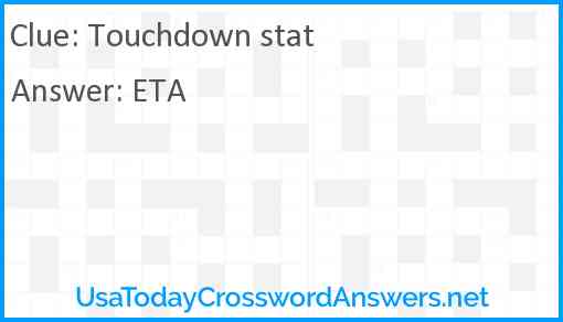 Touchdown stat Answer