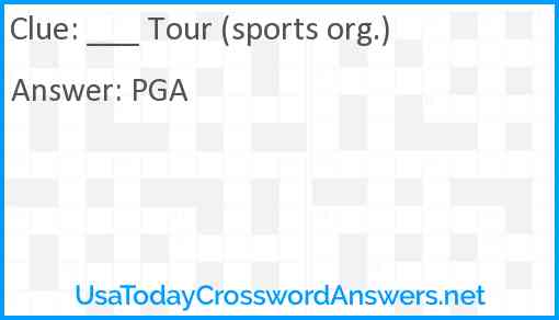 ___ Tour (sports org.) Answer