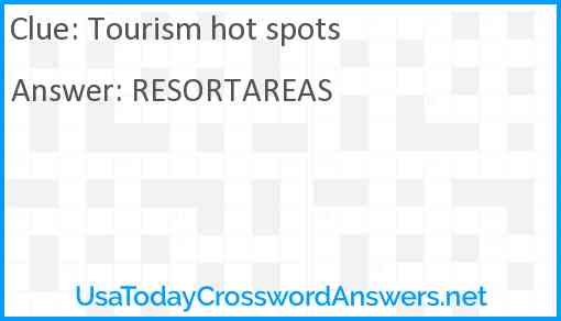 Tourism hot spots Answer