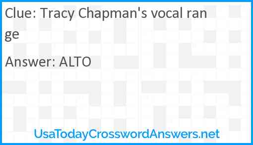Tracy Chapman's vocal range Answer