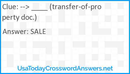 --> ____ (transfer-of-property doc.) Answer