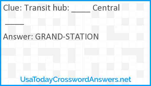 Transit hub: ____ Central ____ Answer
