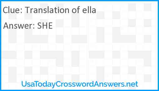 Translation of ella Answer