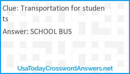 Transportation for students Answer