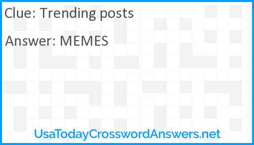Trending posts Answer