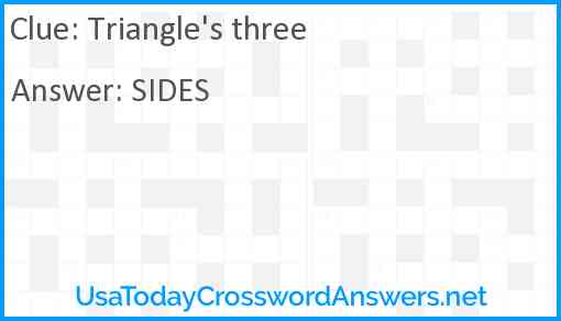 Triangle's three Answer