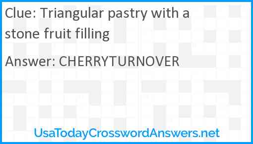 Triangular pastry with a stone fruit filling Answer