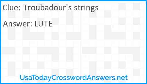 Troubadour's strings Answer