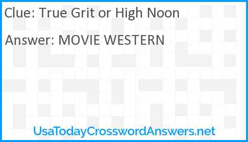 True Grit or High Noon Answer