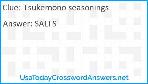 Tsukemono seasonings Answer