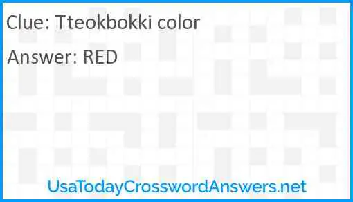 Tteokbokki color Answer
