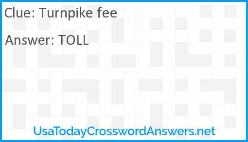 Turnpike fee Answer