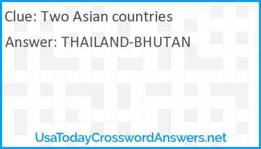 Two Asian countries Answer