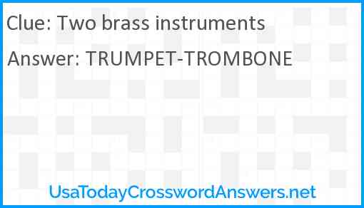 Two brass instruments Answer