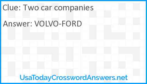 Two car companies Answer