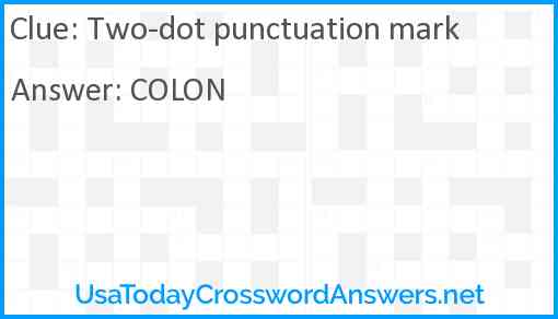 Two-dot punctuation mark Answer