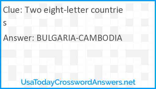 Two eight-letter countries Answer