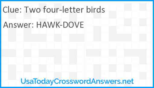 Two four-letter birds Answer
