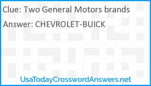 Two General Motors brands Answer