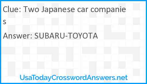 Two Japanese car companies Answer