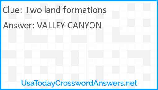 Two land formations Answer