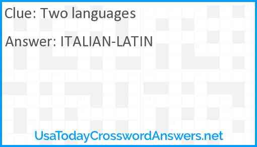 Two languages Answer