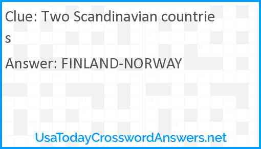 Two Scandinavian countries Answer