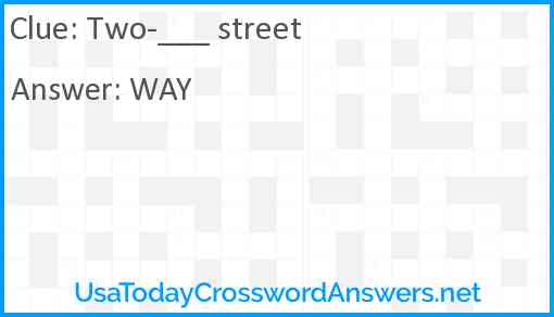 Two-___ street Answer