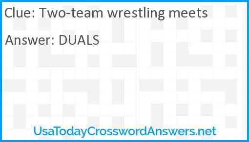 Two-team wrestling meets Answer