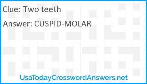 Two teeth Answer