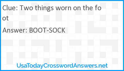 Two things worn on the foot Answer