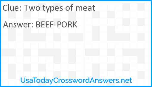 Two types of meat Answer