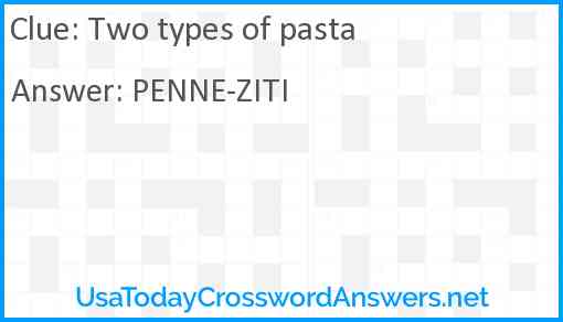 Two types of pasta Answer